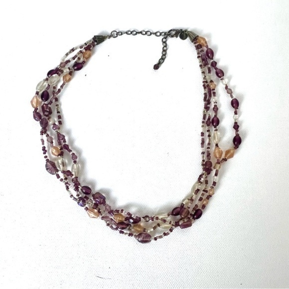 Multi-Strand Beaded Necklace 17” w/ Extension